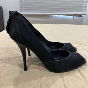 Sergio Rossi Satin  Elegant Black Heels , 37.5